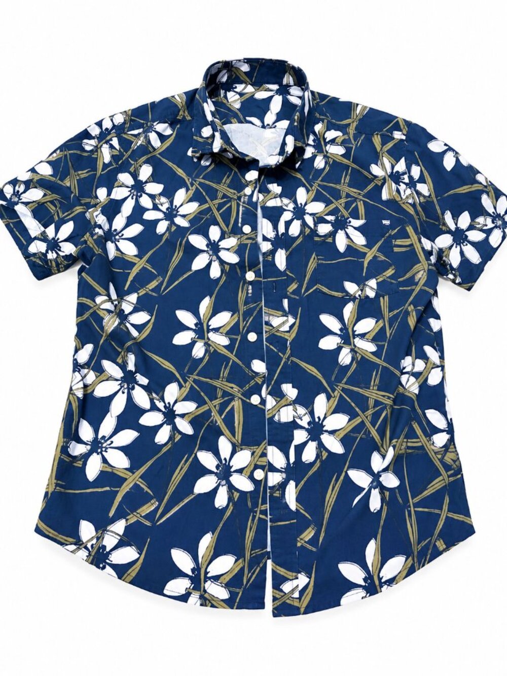 Men's Navy Floral Hawaiian Shirt | Size S | Open To Offer